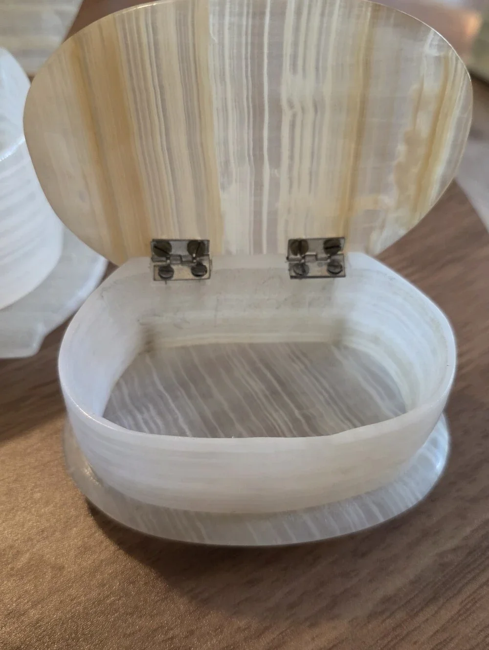 Striped Onyx Shell Trinket Boxes - Set of 2